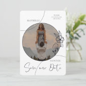 ボーモダンーフローラバラフォトサークルNavy & White セーブザデート (スタンド正面)