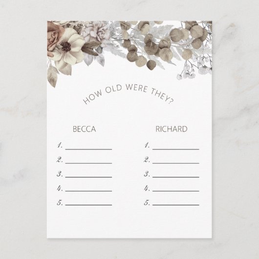 ボーモダンーブライダルシャワーゲーム何歳だった  ポストカード (正面)