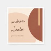 ボーモダンー地球トーン抽象芸術の結婚円 スタンダードカクテルナプキン (正面)