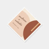 ボーモダンー地球トーン抽象芸術の結婚円 スタンダードカクテルナプキン (角)