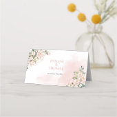 ボーモダンー赤面ピンクのバラのフローラ金ゴールドキラキラ プレイスカード (裏面)