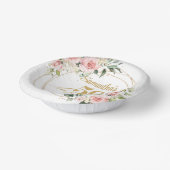 ボーモダンー赤面ピンクフローラ金ゴールド50歳 ペーパーボウル (傾斜あり)