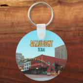 ボーモンテキサス州ダウンタウンクロケット通りヴィンテージ キーホルダー (正面)