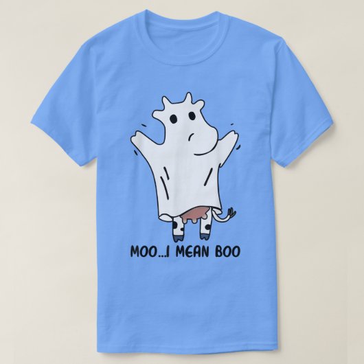 ボーモー幽霊ハロウィン不気味のシおもしろいーズ Tシャツ (デザイン正面)