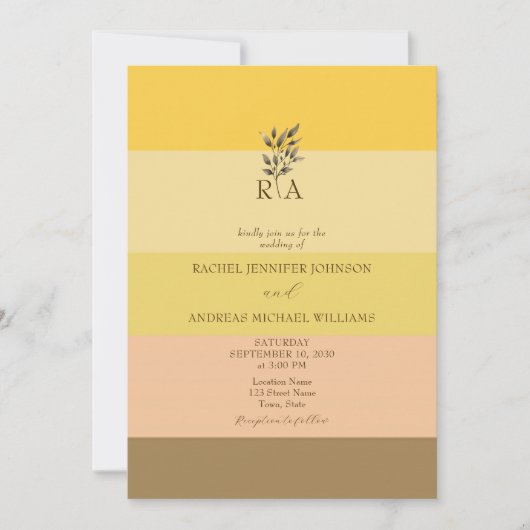 ボーユニークー秋の結婚式招待状 招待状 (正面)