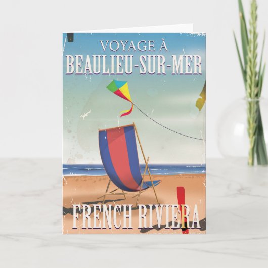 ボーリュー・シュル・マーフランスの・ヴィンテージ旅行ポスター シーズンカード (正面)