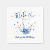 ボーリングいくつかのおもしろいボーイ誕生日 スタンダードカクテルナプキン (正面)
