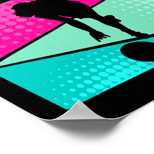 ボーリングおもしろいことわざボーリングクイーンウィメンズボウリングをする人、 クリケットの投手 ポスター (角)