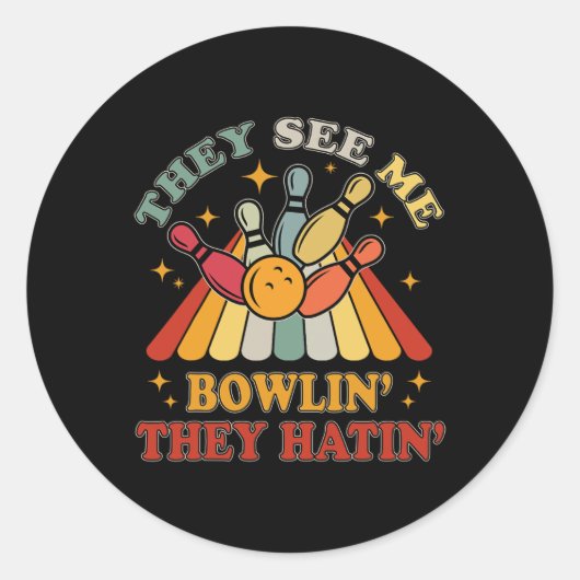 ボーリングおもしろいは私をボウリン見て、彼らはヴィントを持っている ラウンドシール (正面)
