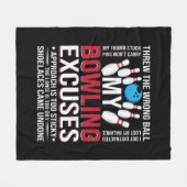 ボーリングおもしろいは言葉を使い捨てる フリースブランケット (正面(横))