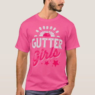 ボーリングおもしろいガーターガールズボウリングをする人、 クリケットの投手ガールズレディースボウ Tシャツ
