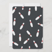 ボーリングおもしろいキッドの誕生日パーティーへの招待 招待状 (裏面)