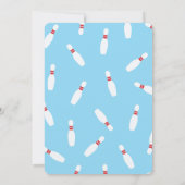 ボーリングおもしろいキッドの誕生日パーティー招待状_blue 招待状 (裏面)