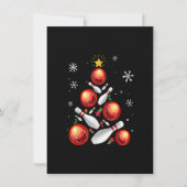 ボーリングおもしろいクリスマスツリーがクリスマスを点灯 招待状 (正面)