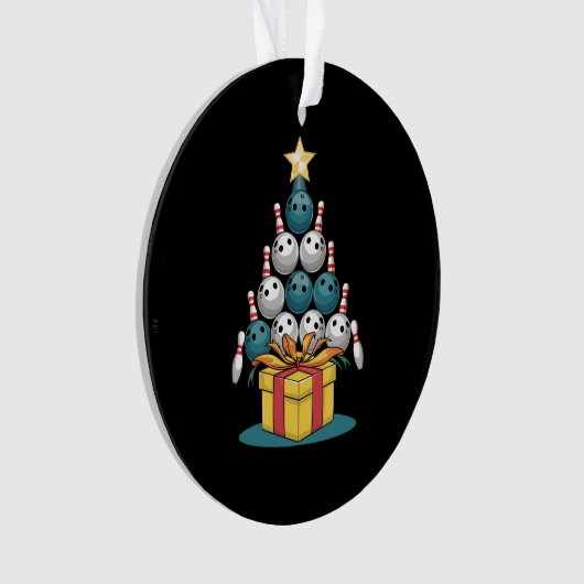 ボーリングおもしろいクリスマスツリーのライトクリスマスギフト オーナメント (正面)