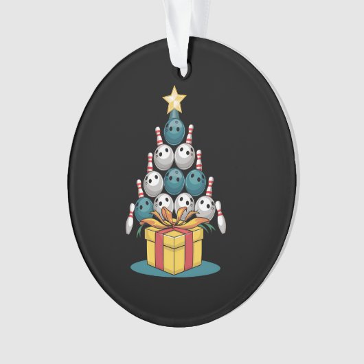 ボーリングおもしろいクリスマスツリーのライトクリスマスギフト オーナメント (正面)