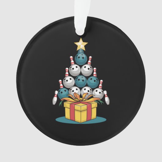 ボーリングおもしろいクリスマスツリーのライトクリスマスギフト オーナメント (正面)