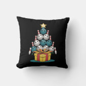 ボーリングおもしろいクリスマスツリーのライトクリスマスギフト クッション (正面)