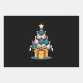ボーリングおもしろいクリスマスツリーのライトクリスマスギフト ラッピングペーパーシート (正面)