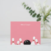 ボーリングおもしろいサンキューカード（ピンク） サンキューカード (スタンド正面)