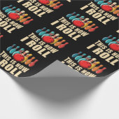 ボーリングおもしろいストライクオーバーレトロ ラッピングペーパー (角)