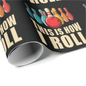 ボーリングおもしろいストライクオーバーレトロ ラッピングペーパー (ロールコーナー)