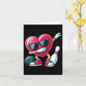 ボーリングおもしろいダビングダブハートヴァレンティーンズデイボーイ カード (黄色い花)