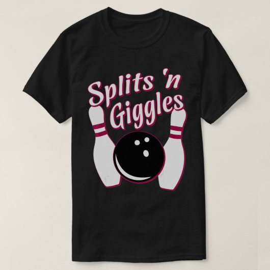 ボーリングおもしろいチームがGigglesで分裂 Tシャツ (デザイン正面)