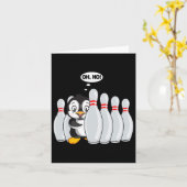 ボーリングおもしろいピン可愛いペンギンボーリング愛好家K カード (黄色い花)