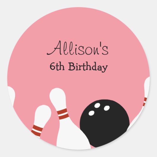 ボーリングおもしろい優先ステッカー ラウンドシール (正面)