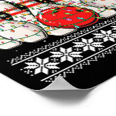 ボーリングおもしろい醜いクリスマスセーターボーリング愛好家 ポスター (角)