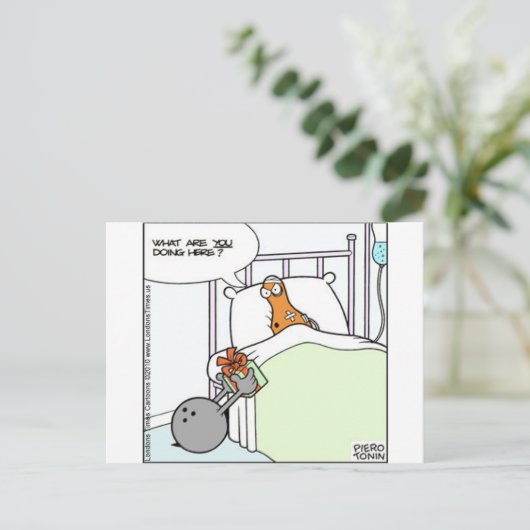 ボーリングおもしろいTeesカードMagギフト ポストカード (スタンド正面)