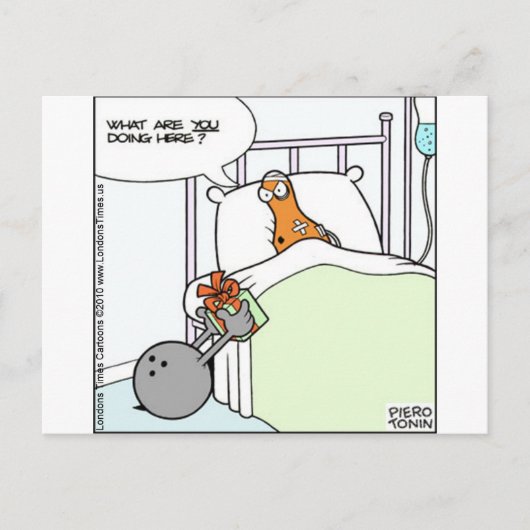 ボーリングおもしろいTeesカードMagギフト ポストカード (正面)