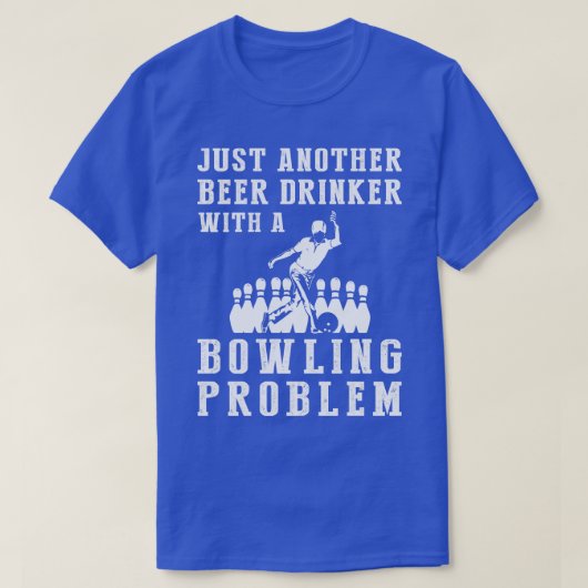 ボーリングとビールエ笑わされるンのSip A Teeを打つ Tシャツ (デザイン正面)
