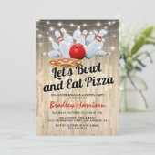ボーリングとピザ誕生日パーティー 招待状 (スタンド正面)
