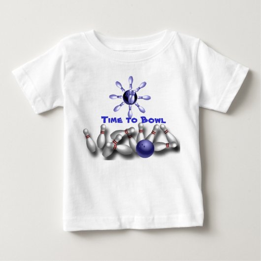 ボーリングのおもしろい ベビーTシャツ (正面)