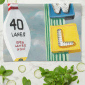 ボーリングのアートワーク キッチンタオル (折り畳み)