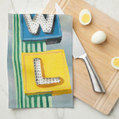 ボーリングのアートワーク キッチンタオル (四つ折り)