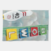 ボーリングのアートワーク キッチンタオル (横)