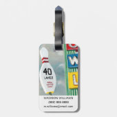 ボーリングのアートワーク ラゲッジタグ (裏面縦)