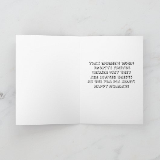 ボーリングのクリスマスユーモアの挨拶 シーズンカード (内部)