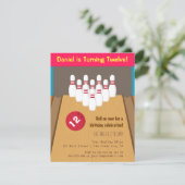 ボーリングのゲームのバースデーパーティ招待状 招待状 (スタンド正面)