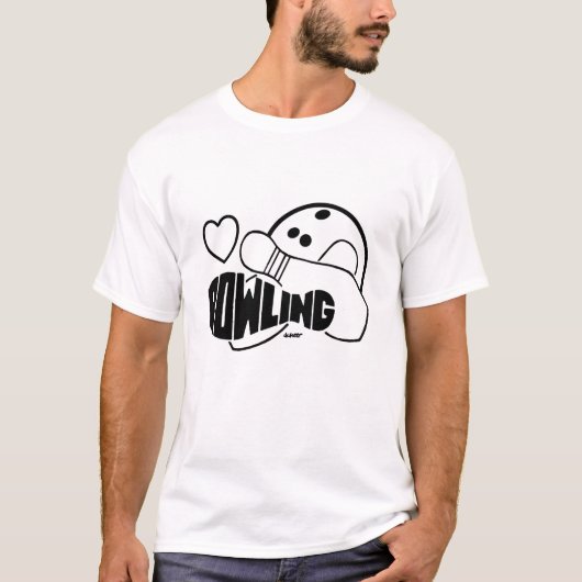 ボーリングのシルエット Tシャツ (正面)