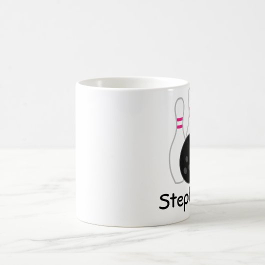 ボーリングのチームギフトのアイディアのパーソナライズなマグ コーヒーマグカップ (中央)