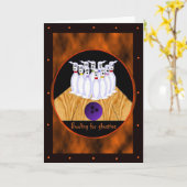 ボーリングのハロウィンのテンプレートカード カード (黄色い花)