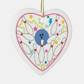 ボーリングのハートのオーナメント セラミックオーナメント (右)