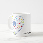 ボーリングのハートのマグ コーヒーマグカップ (正面左)