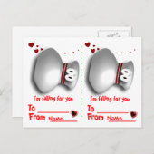 ボーリングのバレンタイン シーズンポストカード (正面/裏面)