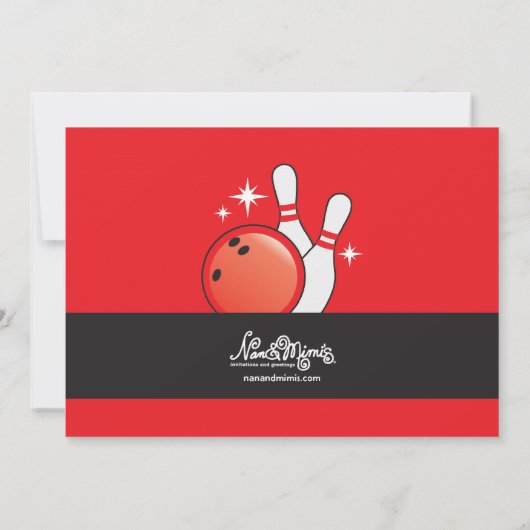 ボーリングのバースデーパーティ招待状 招待状 (裏面)