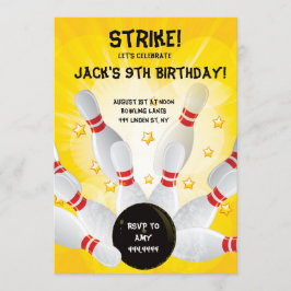ボーリングのバースデーパーティ招待状 招待状